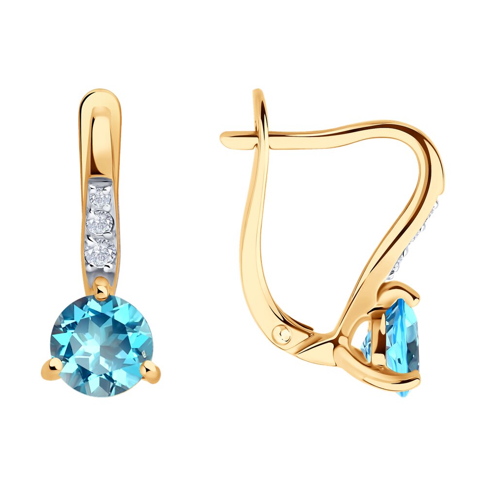 Серьги SOKOLOV из золота с топазами и фианитами