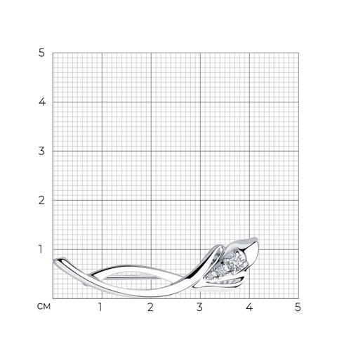 Брошь из серебра с фианитами - фото 4