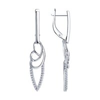 Серьги из серебра с фианитами