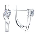 Серьги из серебра с фианитами