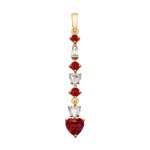 Подвеска из золота с бесцветными и красными Swarovski Zirconia