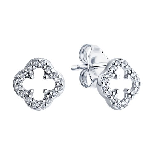 Серьги из серебра с фианитами - фото 2