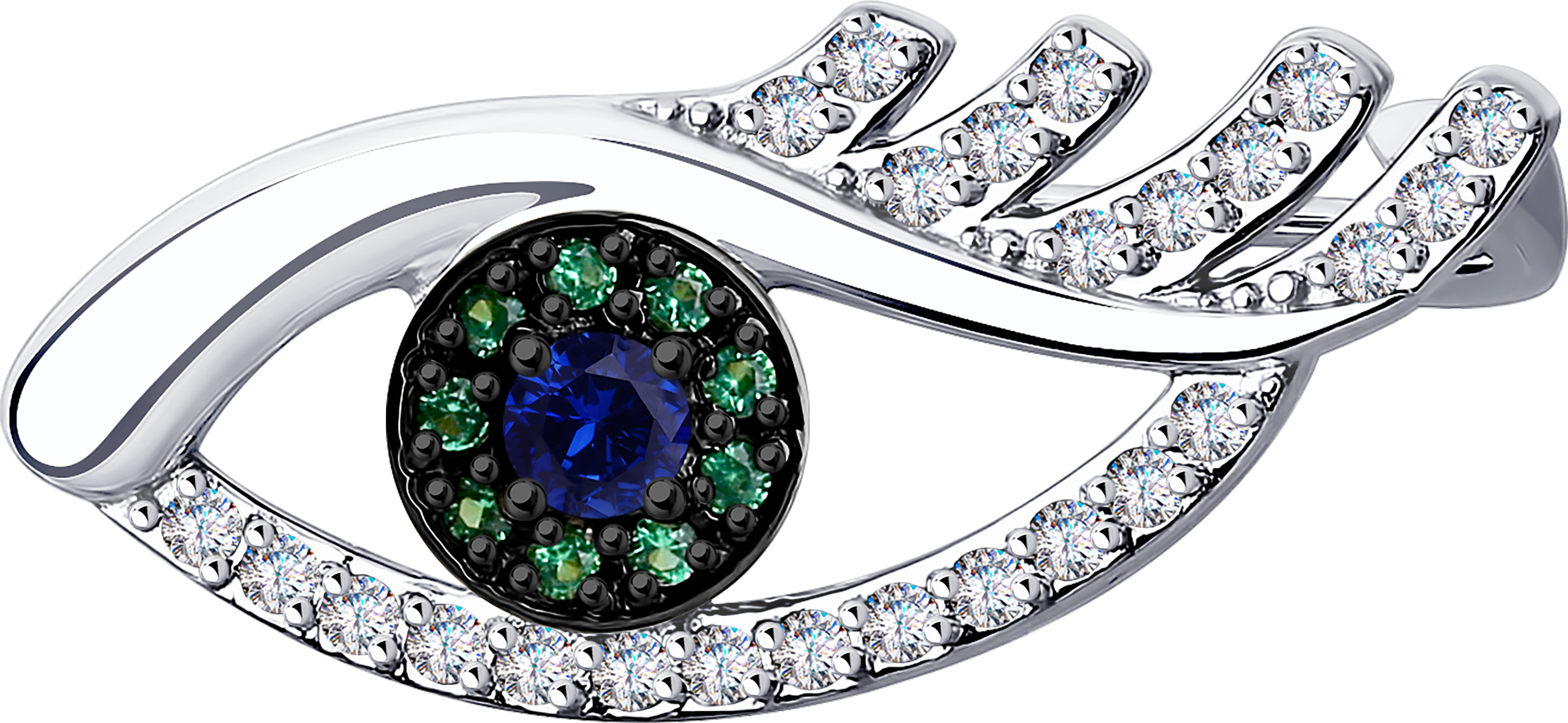 Брошь SOKOLOV из белого золота с фианитами 10000₽