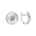 Серьги из серебра с фианитами