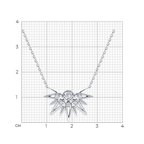 Колье из серебра с фианитами - фото 4