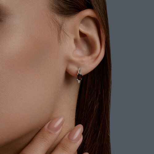 Серьги из серебра с гранатами - фото 4