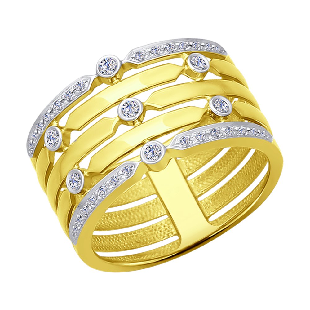 Кольцо Соколов из золота с 7 бриллиантами