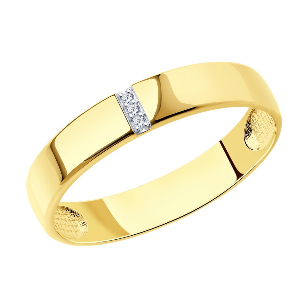 Обручальное кольцо SOKOLOV из желтого золота с фианитами