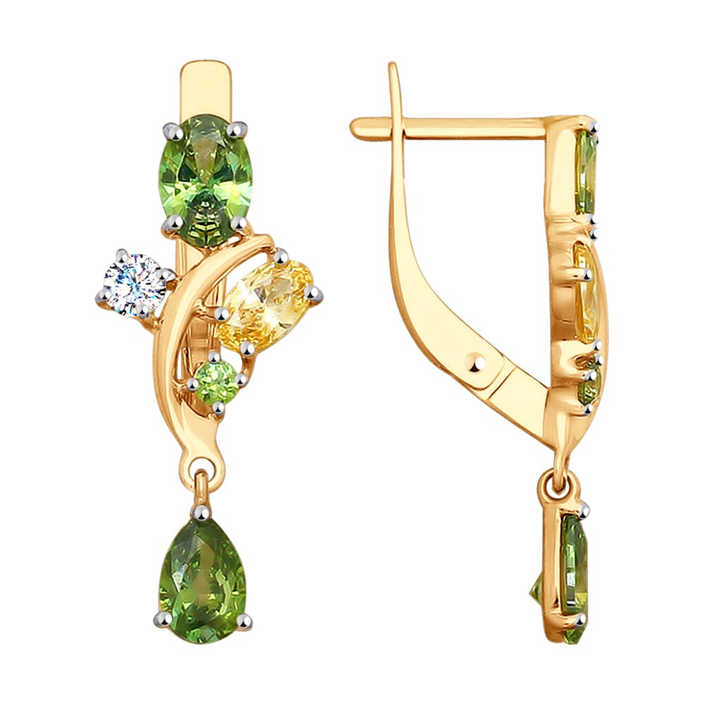 

Серьги SOKOLOV из золота с бесцветными и жёлтыми Swarovski Zirconia