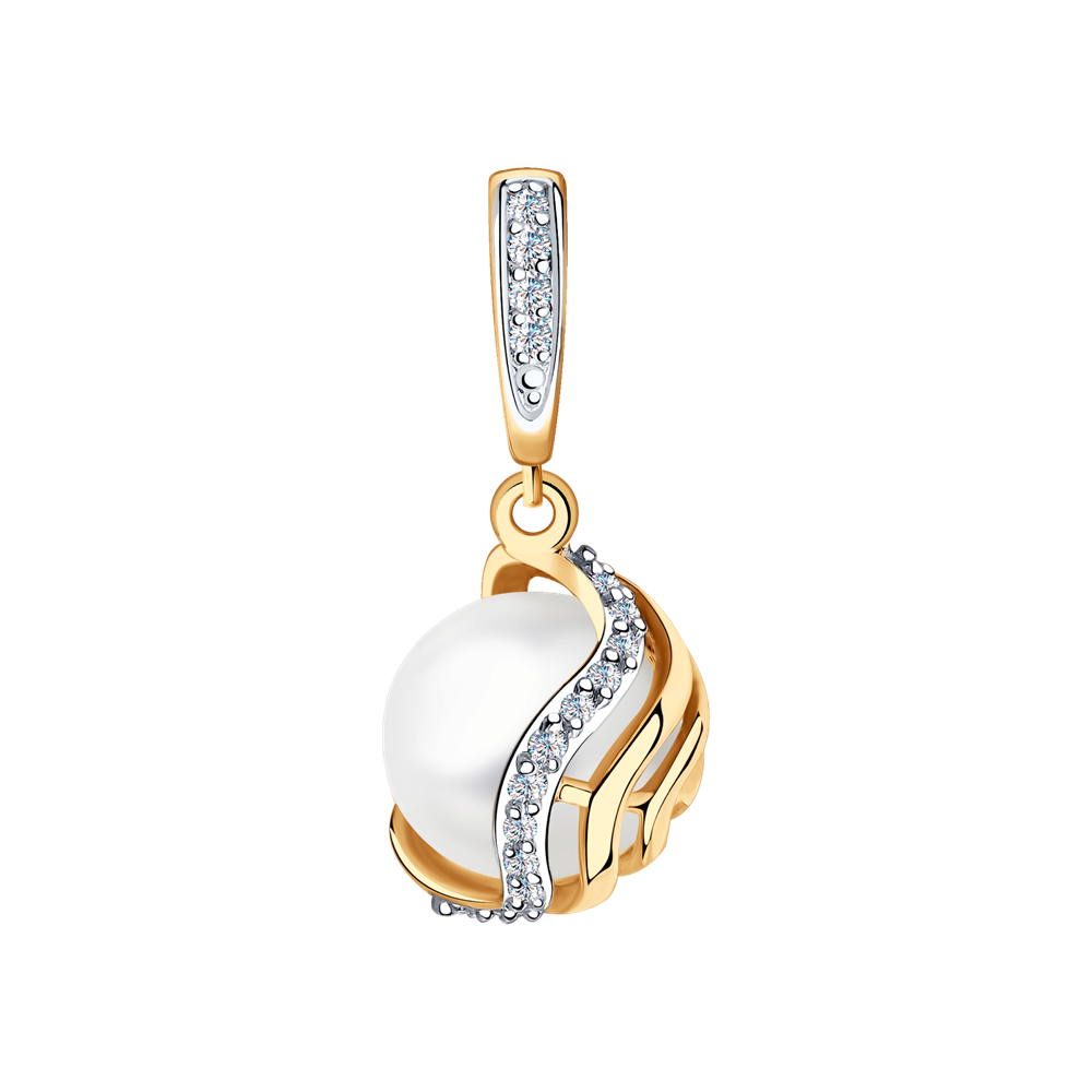 фото Подвеска sokolov diamonds из золота с бриллиантами и жемчугом