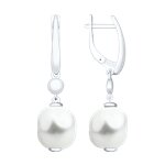 Серьги из серебра с жемчугом Swarovski