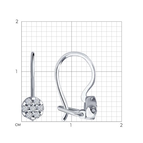 Серьги из серебра с фианитами - фото 3