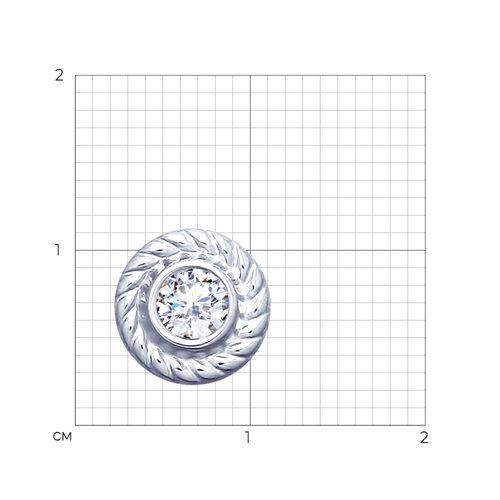 Подвеска из серебра с фианитом - фото 3