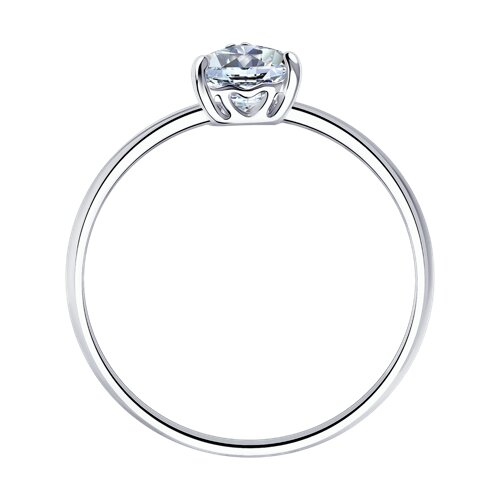 Помолвочное кольцо из серебра с фианитом - фото 3