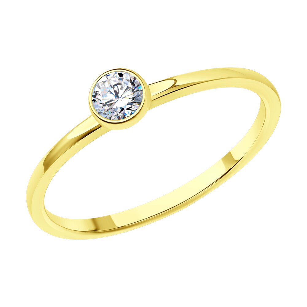 Кольцо SOKOLOV Diamonds из желтого золота с бриллиантом