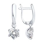 Серьги из серебра с фианитами