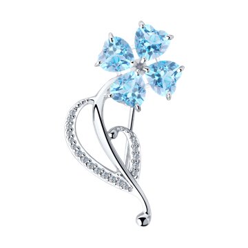 Брошь SOKOLOV из серебра с топазами и фианитами 3100₽