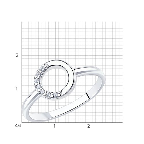 Кольцо из серебра с фианитами - фото 5