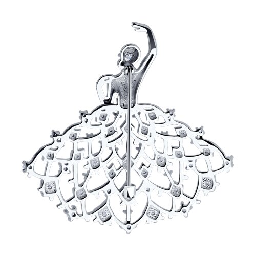 Брошь из серебра с фианитами - фото 2