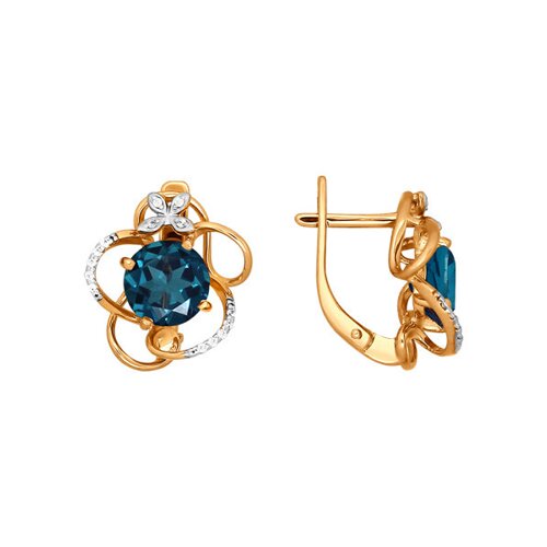 

Золотые серьги с топазом london blue SOKOLOV
