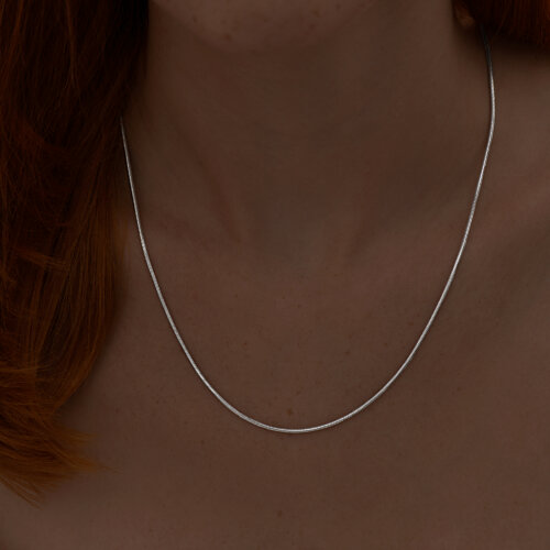 Цепь снейк из серебра - фото 3