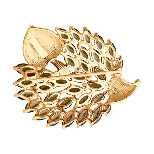 Брошь из серебра с эмалью с раухтопазами - фото 2