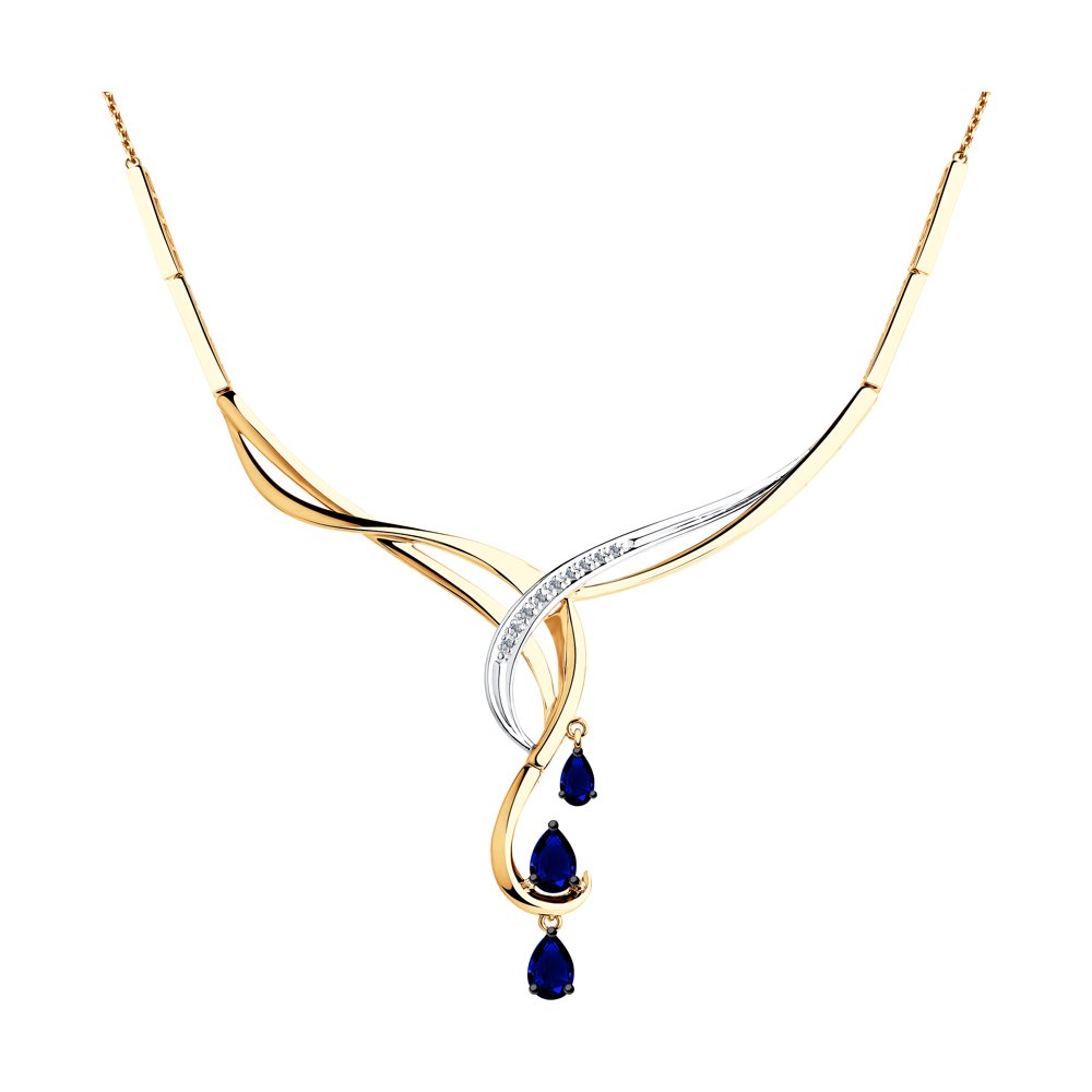 

Колье SOKOLOV Diamonds из золота с бриллиантами и синими корунд (синт.)
