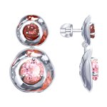 Серьги из серебра с фианитами