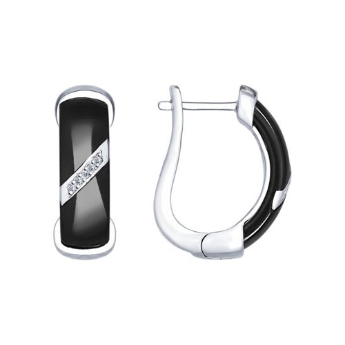 

Серьги SOKOLOV из серебра с керамическими вставками и фианитами