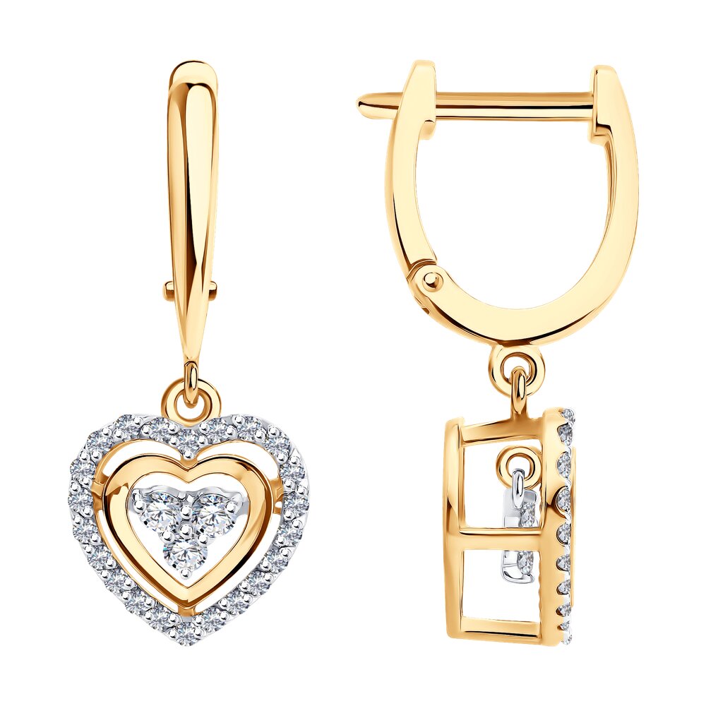 Серьги SOKOLOV из комбинированного золота с бриллиантами