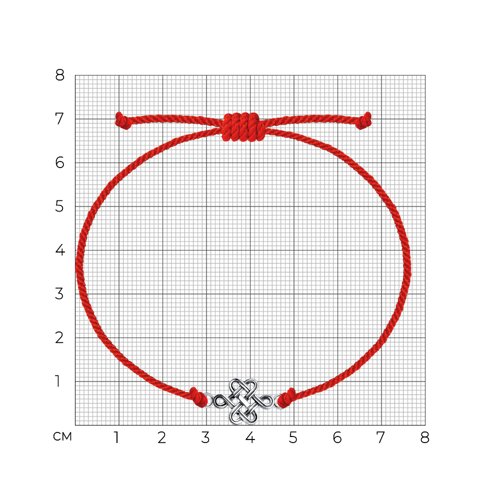 Браслет из серебра.Символ «Узел счастья» - фото 4