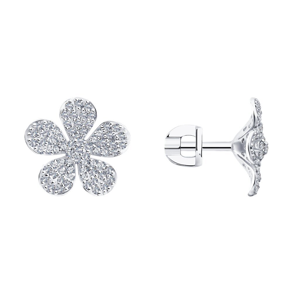 Серьги SOKOLOV из белого золота с бриллиантами