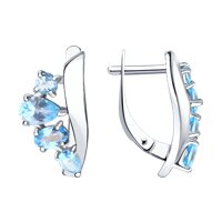 Серьги из серебра с топазами