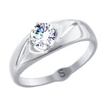 Кольцо из белого золота со Swarovski Zirconia