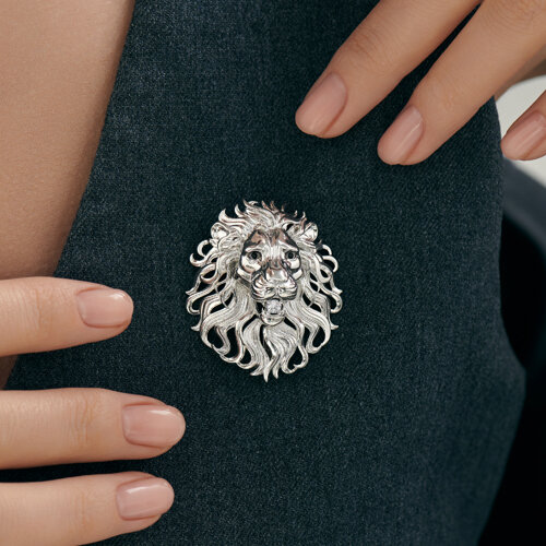 Брошь из серебра с фианитами - фото 3