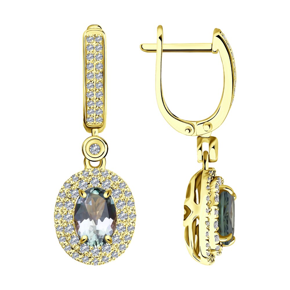 

Серьги SOKOLOV Diamonds из желтого золота с бриллиантами и танзанитами
