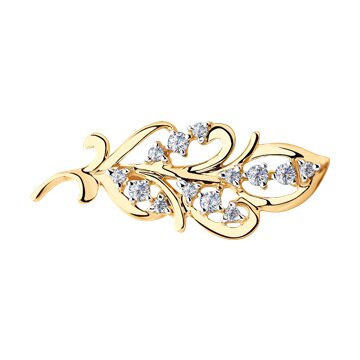 Брошь SOKOLOV из золота с фианитами 13500₽