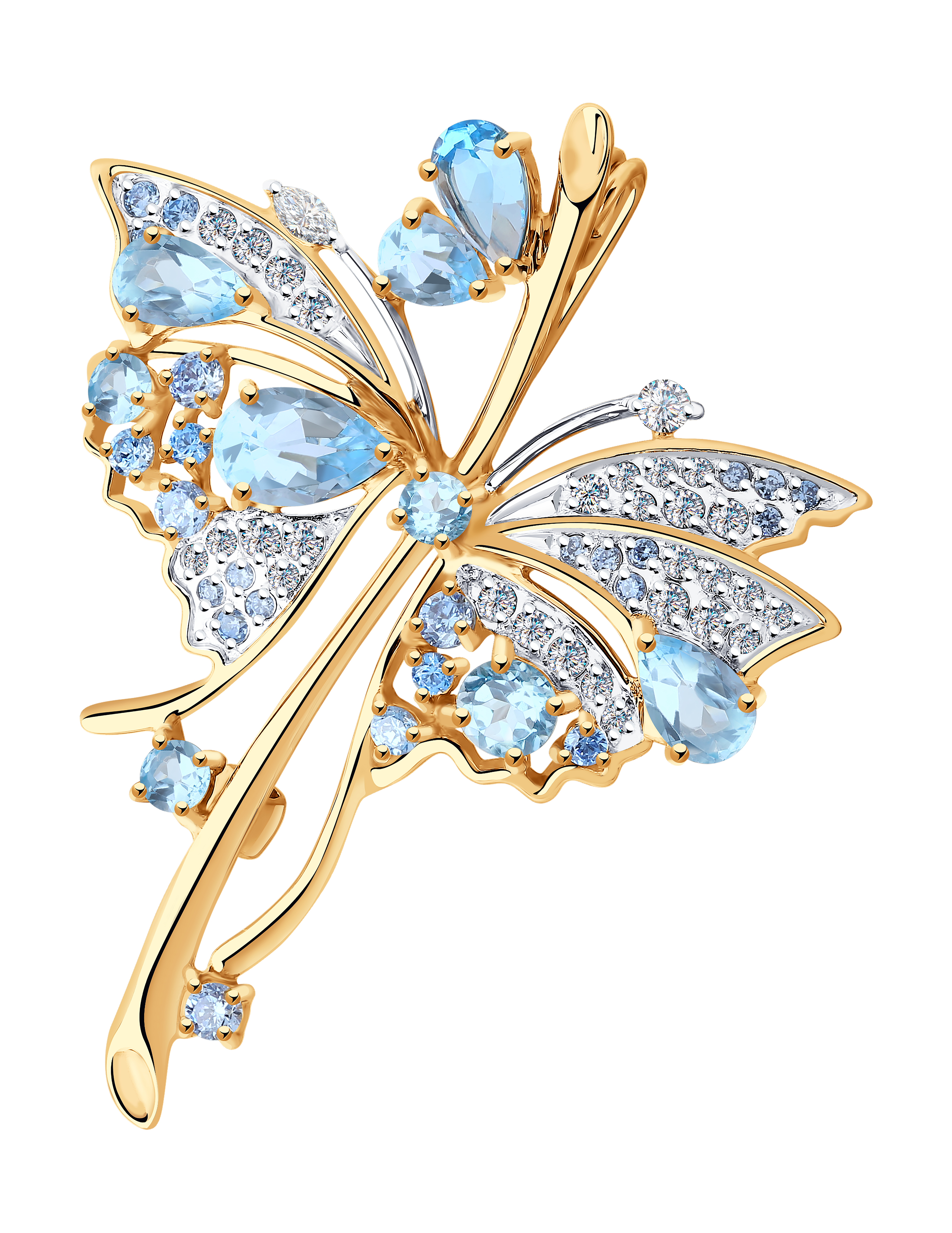 Брошь SOKOLOV из золота с миксом камней 36000₽