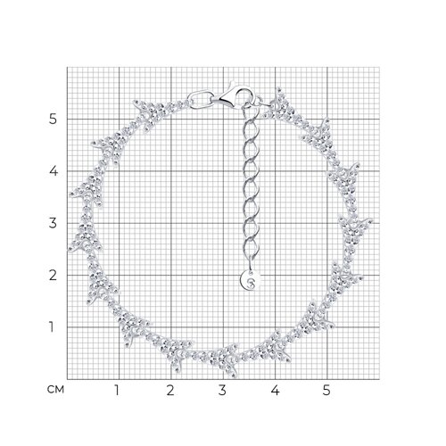 Браслет из серебра с фианитами - фото 6