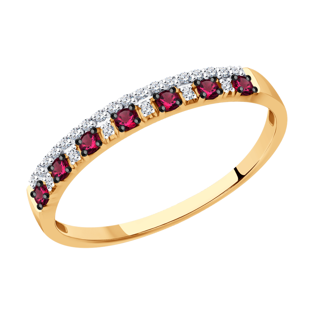фото Кольцо sokolov diamonds из золота с бриллиантами и рубинами