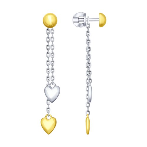 Серьги из серебра с золочением