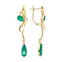 Серьги из золота с агатами
