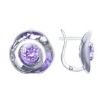 Серьги из серебра с фианитами