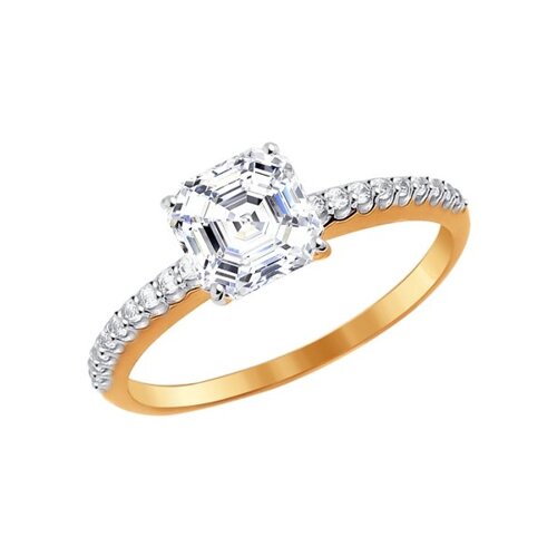 

Золотое кольцо с квадратным Swarovski Zirconia SOKOLOV