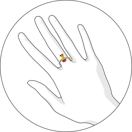 фото Золотое кольцо с ситаллом аметрин sokolov