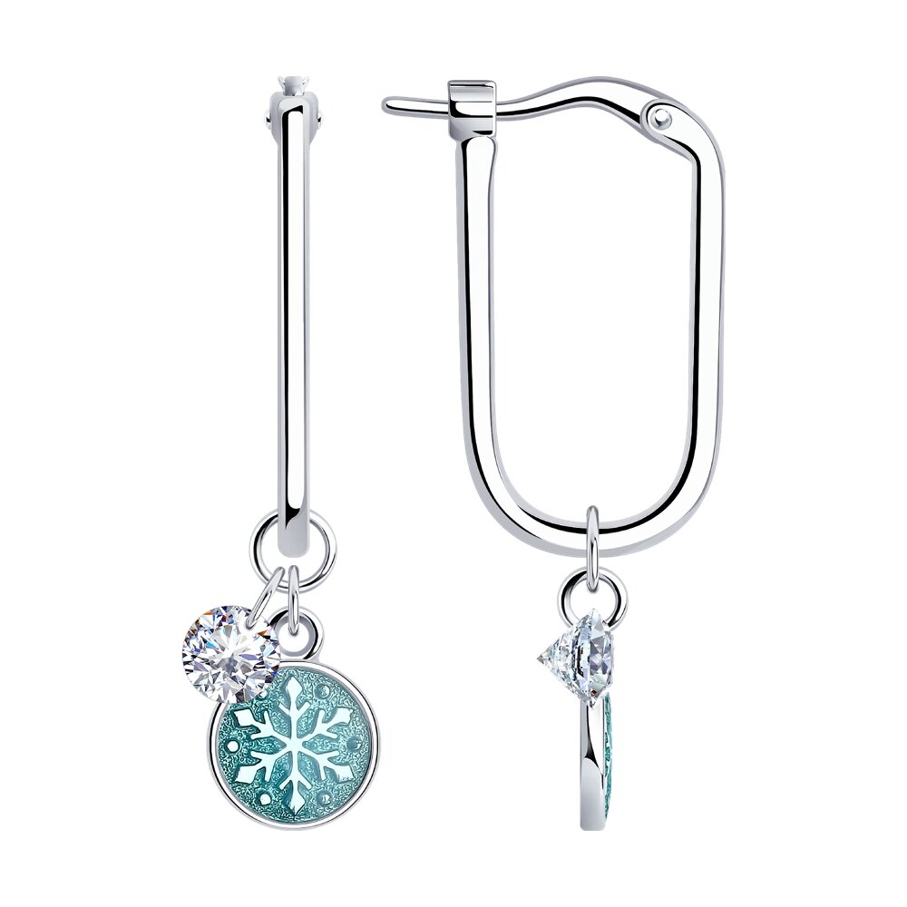 

Серьги SOKOLOV из серебра с фианитами и эмалью