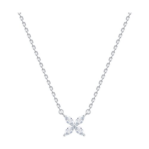 Колье из серебра с фианитами - фото 1