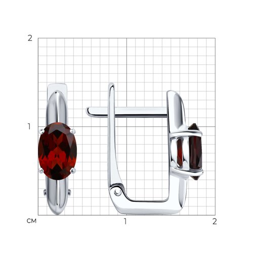 Серьги из серебра с гранатами - фото 5