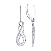 Серьги из серебра с фианитами