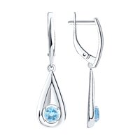Серьги из серебра с топазами